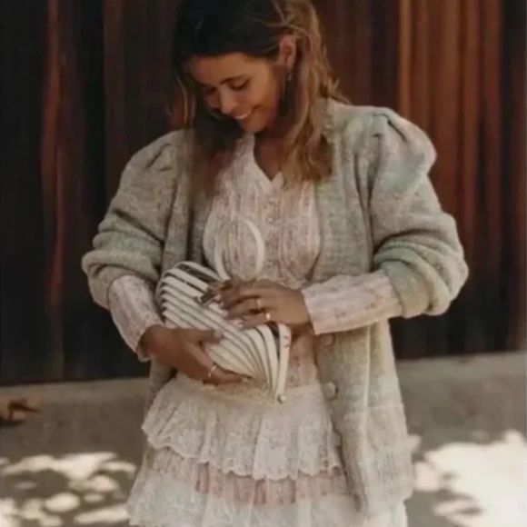 LoveShackFancy Wilford Boyfriend Cardigan Sweater | Autumn Rainbow | Size X-Smal - Picture 3 of 16